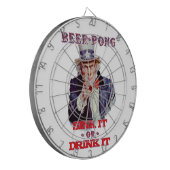 Oom Sam Beer Roze of Drink het dartboard Dartbord (Voorkant Links)