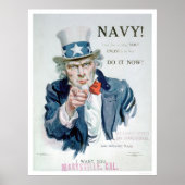 Oom Sam belt je! Enlist Navy (US02148B) Poster (Voorkant)