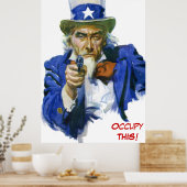 Oom Sam - Bezet dit! Beweging tegen inzittenden Poster (Keuken)