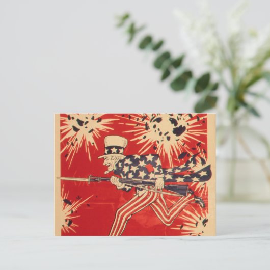 Oom Sam -  Briefkaart (Staand voorkant)