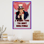 Oom Sam Bullying Poster "Ik wil dat je stopt!" (Keuken)