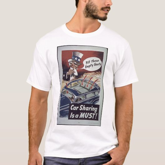Oom Sam Car Sharing WW1 Propaganda T-shirt (Voorkant)