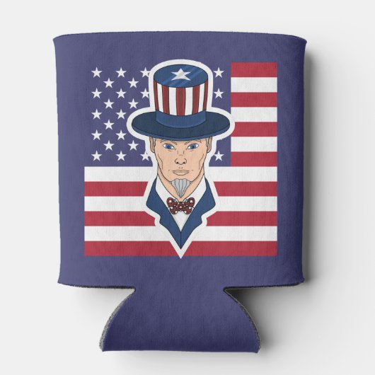 Oom Sam cartoon Blikjeskoeler (Achterkant)