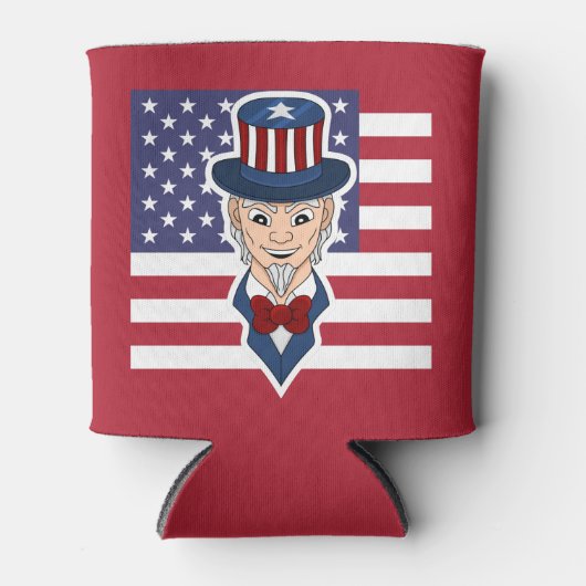 Oom Sam cartoon Blikjeskoeler (Voorkant)