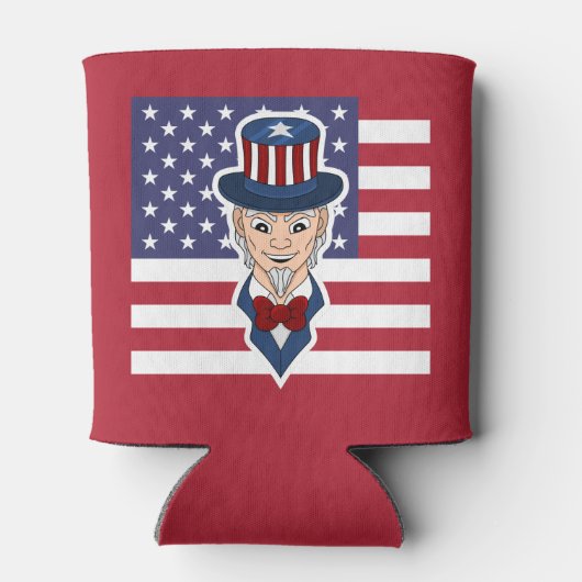 Oom Sam cartoon Blikjeskoeler (Achterkant)