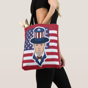 Oom Sam cartoon Canvas tas