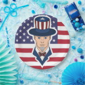 Oom Sam cartoon Papieren Bordje (Feest)