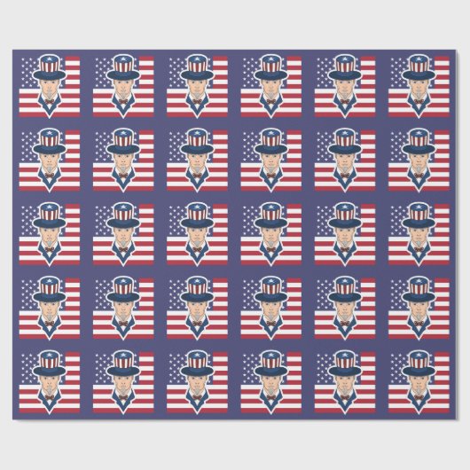 Oom Sam cartoon Wrapping Paper Cadeaupapier (Vlak)