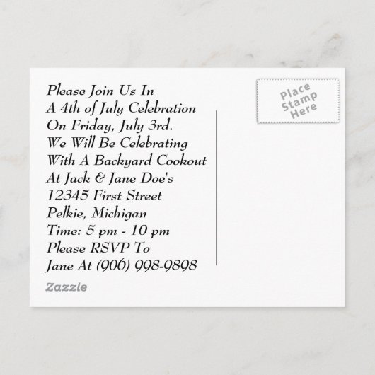 Oom Sam Checking Pocket Watch Party Invitation Uitnodiging Briefkaart (Achterkant)