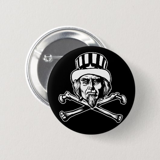 Oom Sam & Crossbones Button (Voorkant /achterkant)