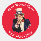 Oom Sam Custom Ronde Sticker (Voorkant)