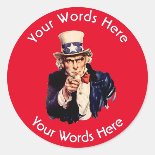 Oom Sam Custom Ronde Sticker (Voorkant)