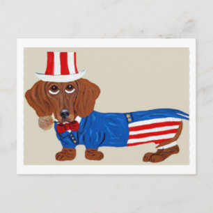 Oom Sam Dachshund uitnodiging Briefkaart