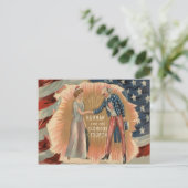 Oom Sam Dame Liberty Amerikaanse vlag Briefkaart (Staand voorkant)