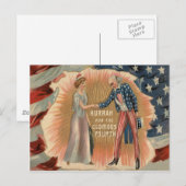 Oom Sam Dame Liberty Amerikaanse vlag Briefkaart (Voorkant / Achterkant)