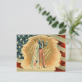 Oom Sam Dame Liberty Amerikaanse vlag Briefkaart (Staand voorkant)