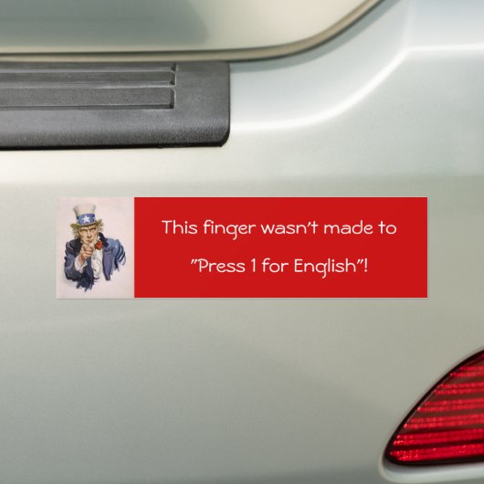 oom sam, deze vinger werd niet gemaakt naar: "Pers Bumpersticker (Op auto)