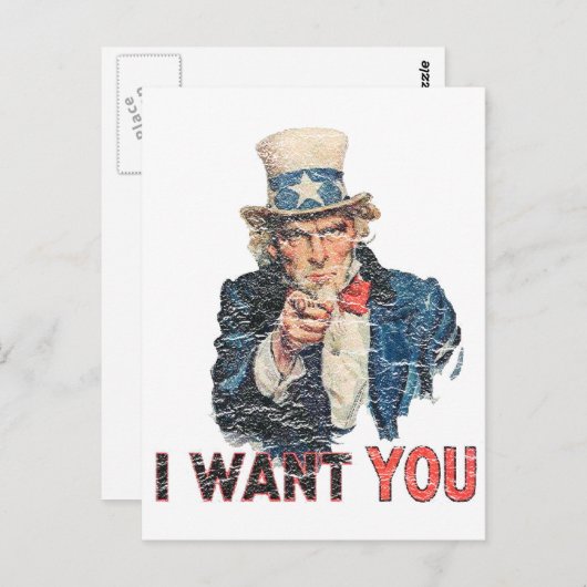 Oom Sam Distress Kijk Briefkaart (Voorkant / Achterkant)