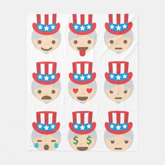 oom sam emoji blanket fleece deken (Voorkant)