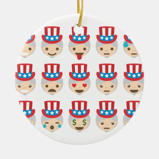 oom sam emoji keramisch ornament (Voorkant)