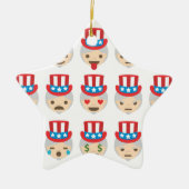 oom sam emoji keramisch ornament (Voorkant)