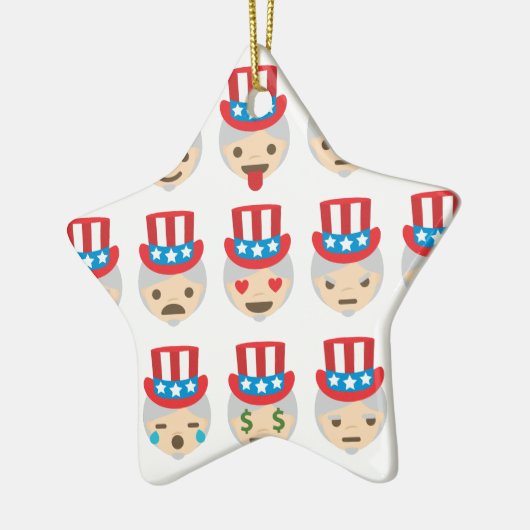 oom sam emoji keramisch ornament (Links)