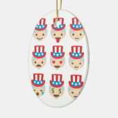 oom sam emoji keramisch ornament (Links)