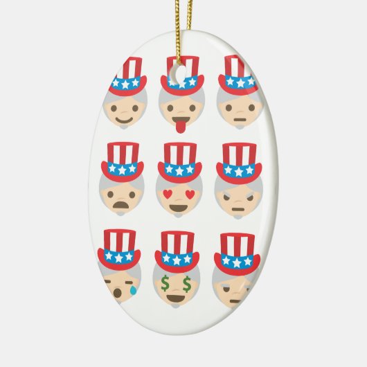 oom sam emoji keramisch ornament (Links)
