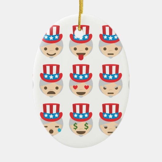 oom sam emoji keramisch ornament (Voorkant)