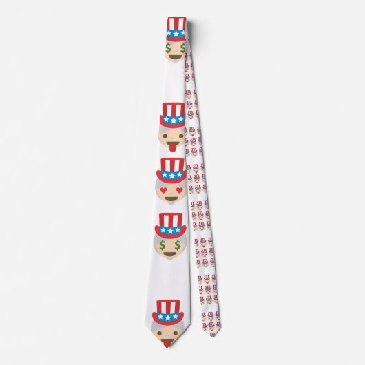 oom sam emoji menswear mannen stropdas (Voorkant)
