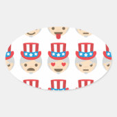 oom sam emoji ovale sticker (Voorkant)