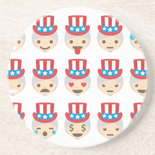 oom sam emoji zandsteen onderzetter (Voorkant)
