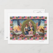 Oom Sam en Lady Liberty Briefkaart (Voorkant / Achterkant)