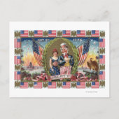 Oom Sam en Lady Liberty Briefkaart (Voorkant)