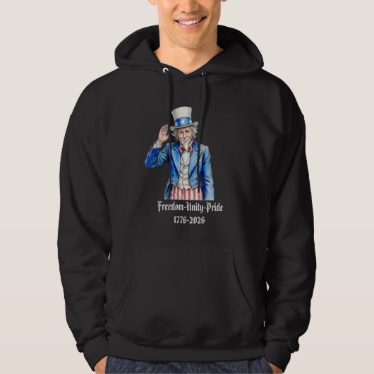 Oom Sam Fijne 4e Juli Patriottisch Hoodie (Voorkant)