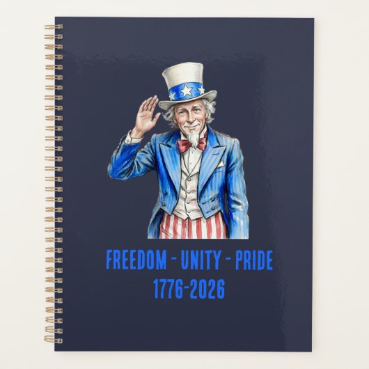 Oom Sam Fijne 4e Juli Patriottisch Planner (Voorkant)