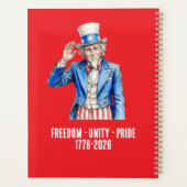 Oom Sam Fijne 4e Juli Patriottisch Planner (Achterkant)