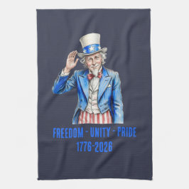 Oom Sam Fijne 4e Juli Patriottisch Theedoek