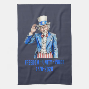 Oom Sam Fijne 4e Juli Patriottisch Theedoek