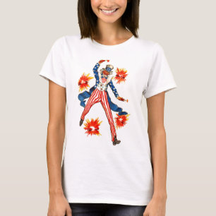 Oom Sam Fireworks Juli 4e Patriottische Vintage T-shirt