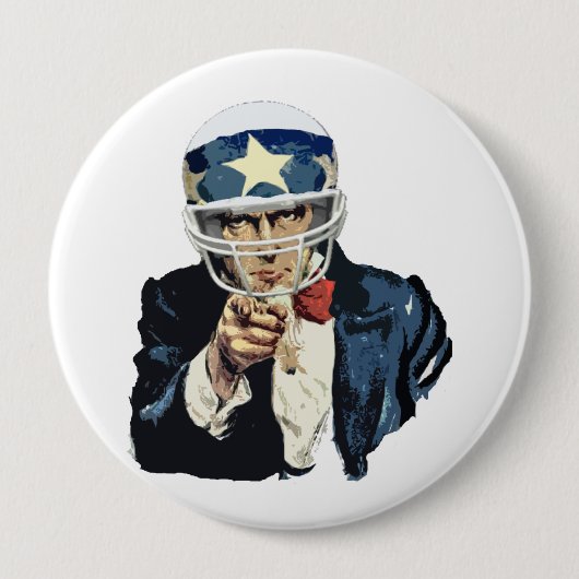 oom sam football ronde button 4,0 cm (Voorkant)