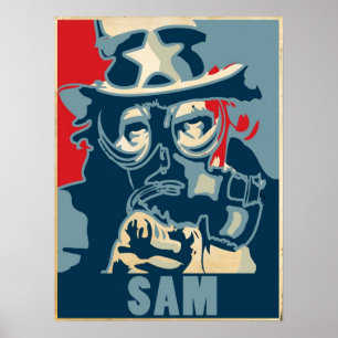 Oom Sam Gas Mask Poster