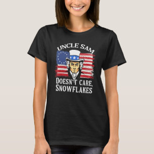 Oom Sam geeft niet om Snowflakes American Flag_6 T-shirt