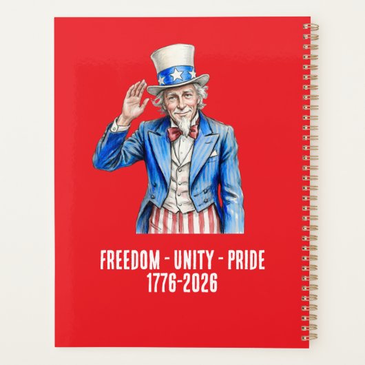 Oom Sam Gelukkig 4 juli Patriottisch Planner (Achterkant)