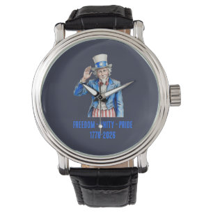 Oom Sam Gelukkige 4 juli Patriottisch Horloge