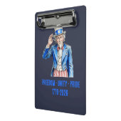Oom Sam Gelukkige 4 juli Patriottisch Mini Klembord (Angled2)