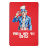 Oom Sam Gelukkige 4 juli Patriottisch Mini Klembord (Achterkant)