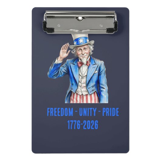Oom Sam Gelukkige 4 juli Patriottisch Mini Klembord (Voorkant)