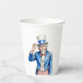 Oom Sam Gelukkige 4 juli Patriottisch Papieren Bekers