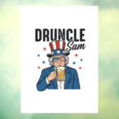 Oom Sam grappig patriottisch bier vector ontwerp_1 Raamsticker (Vel 3)